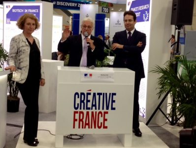 Muriel Pénicaud, d (French Ambassador for International Investment, CEO of Business France), Jim Greenwood, Président de BIO et Matthias Fekl, Secrétaire d'Etat chargé du commerce extérieur, de la promotion du Tourisme et des Français à l'étranger, au BIO 206